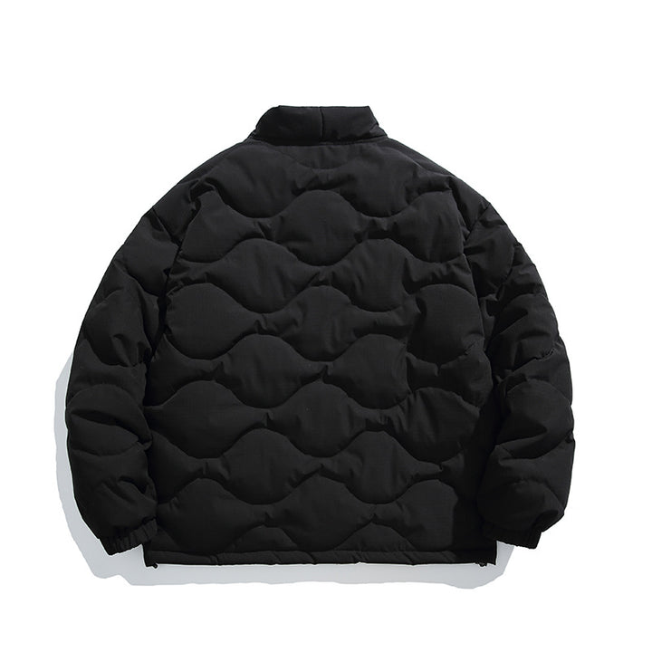 Unisex Oversized Padded Jacket with V-Neck, Snap Button Closure and Padded Insulation Mune Fashion