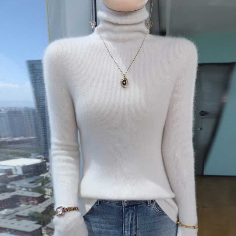 Ladies Slim-Fit Turtleneck Sweater made of soft Angora mix Mune Fashion