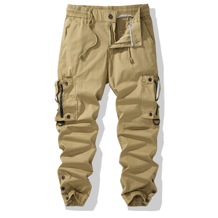 Men's cargo jogging pants with elastic waistband, zipper cargo pockets, and adjustable hem Mune Fashion