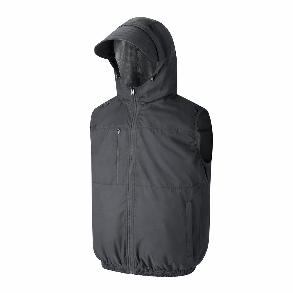 Men's nano technical outdoor vest with hood and visor Mune Fashion