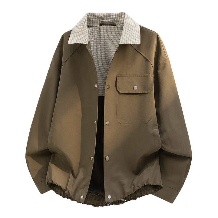 Men's Casual Transitional Jacket with Check Pattern Mune Fashion