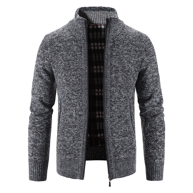 Men's Cardigan with Innovative Heat-Insulating Inner Lining Mune