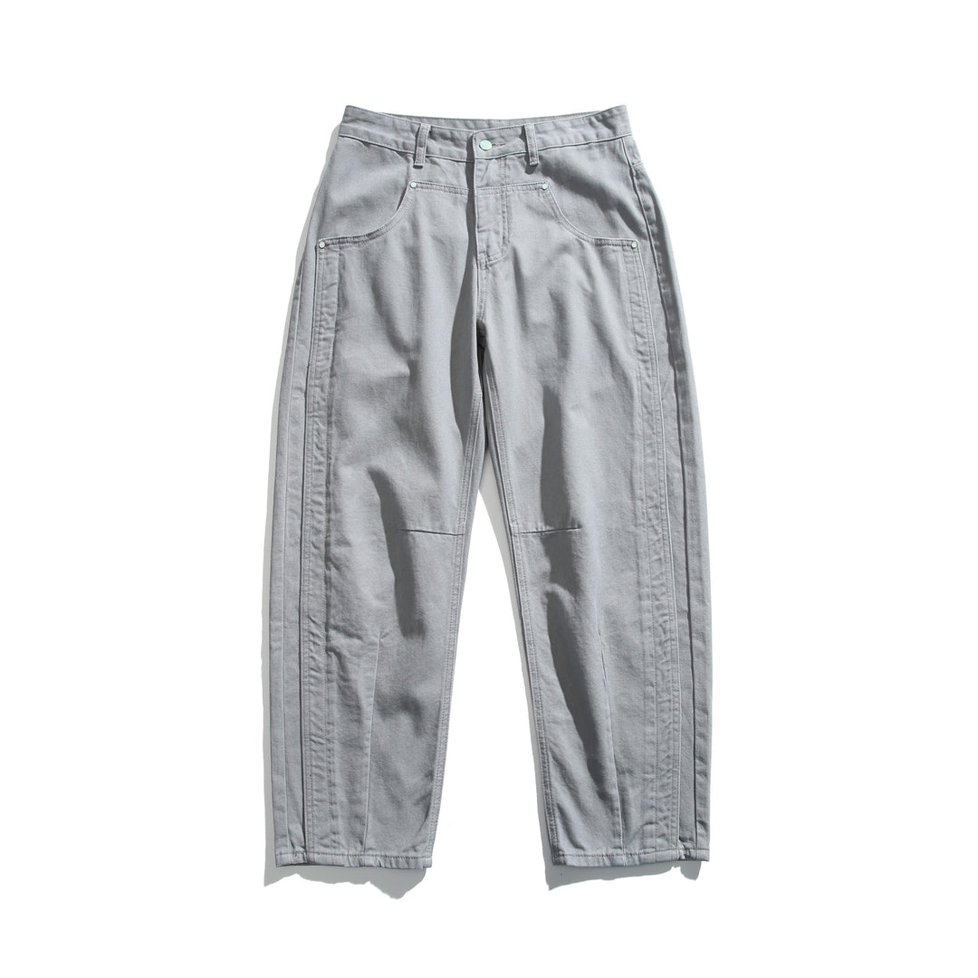 Women’s utility pants with high waist, straight leg, and decorative seams Mune Fashion