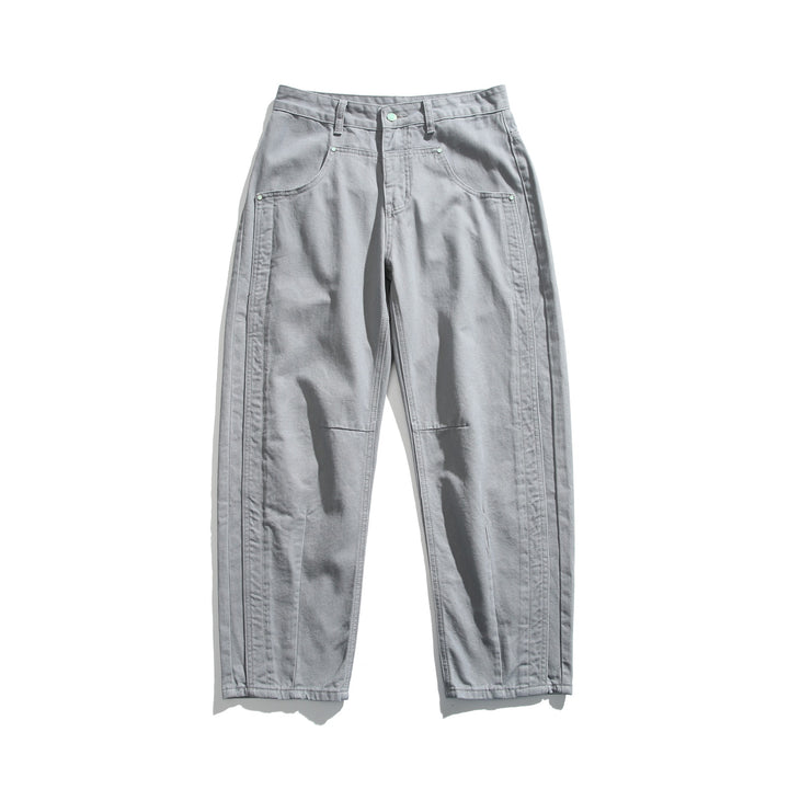 Women’s utility pants with high waist, straight leg, and decorative seams Mune Fashion