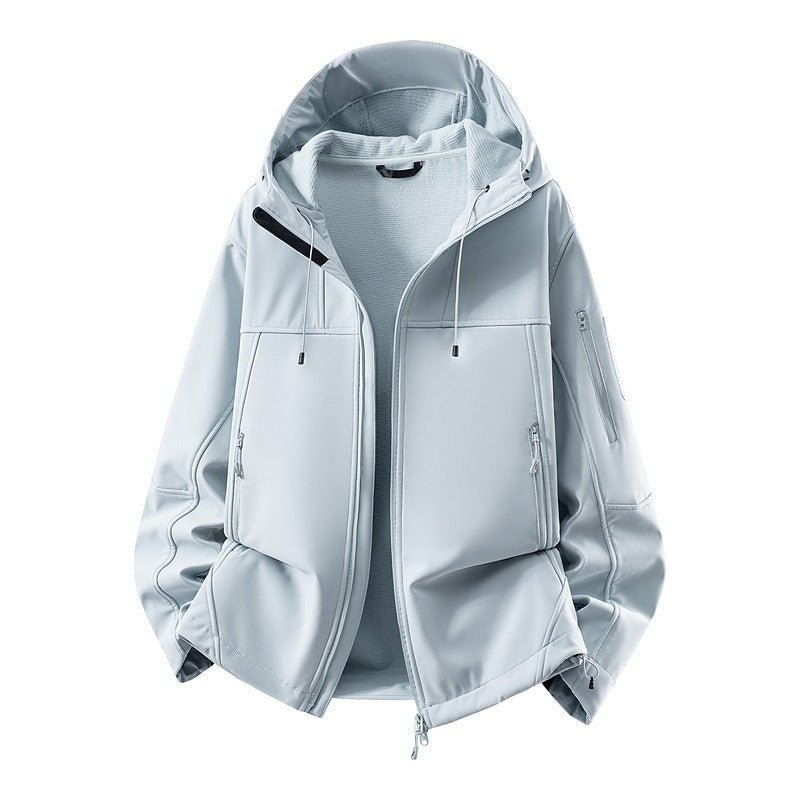 Men's softshell jacket with fleece lining, water-repellent and hood reinforcement Mune Fashion