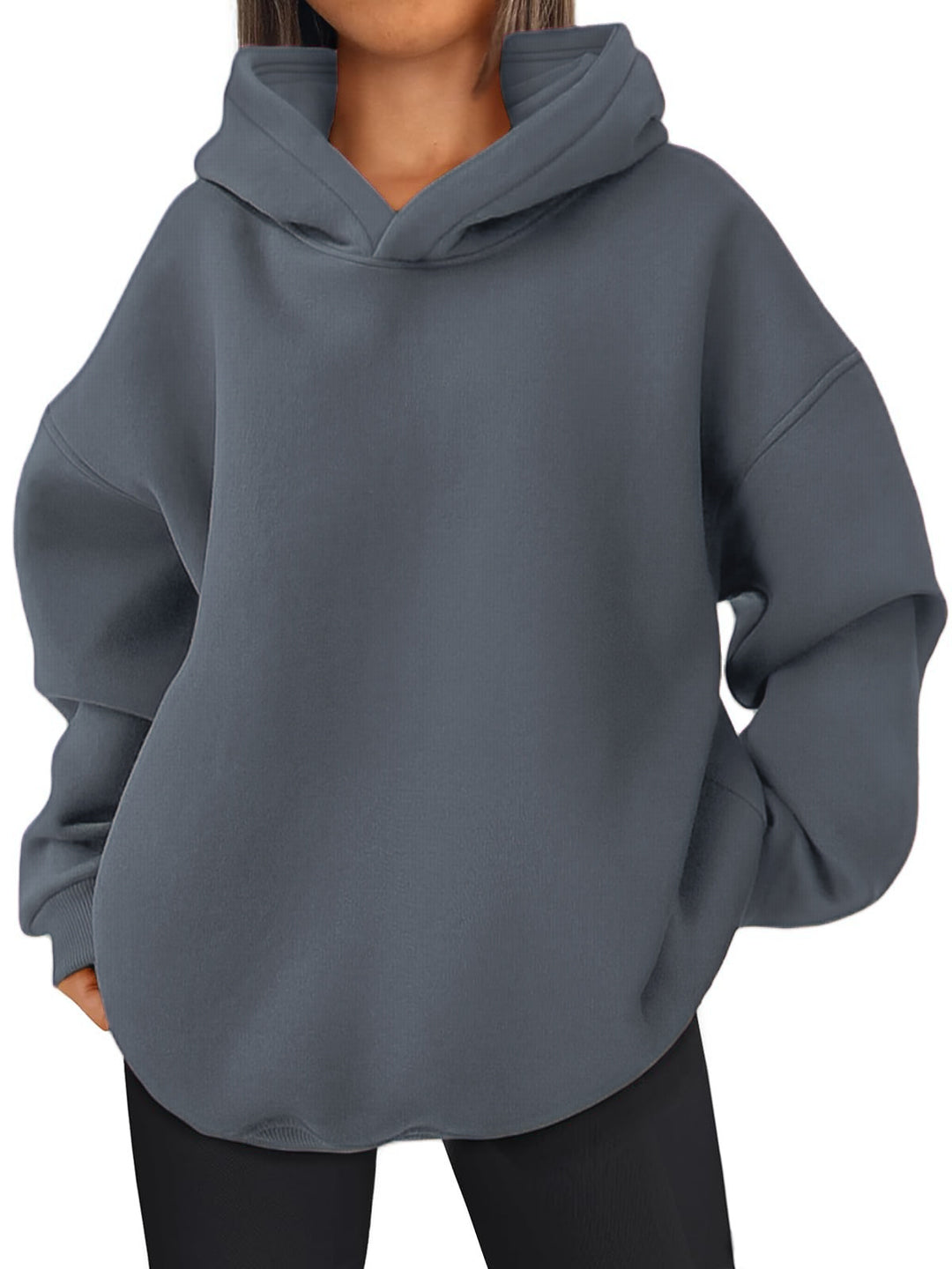 Women's nan kastiger hoodie with double-layered hood, dropped shoulders and longer back Mune Fashion