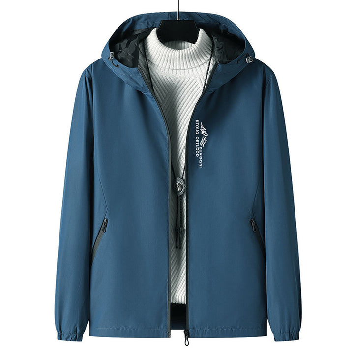 Men's Lightweight Outdoor Jacket with Adjustable Hood Collar Mune Fashion
