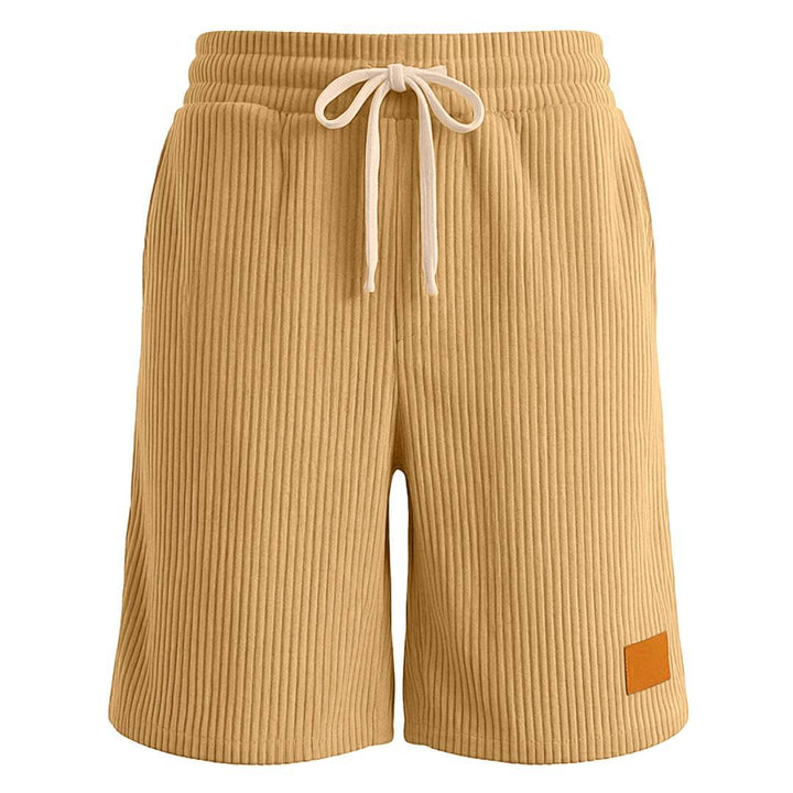 Men's fine corduroy shorts with elastic drawstring waistband, drawstring and deep side pockets Mune Fashion