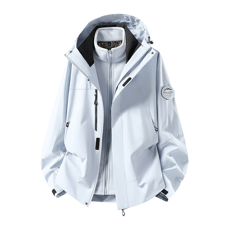Men's two-layer softshell outdoor jacket with removable fleece lining and adjustable hood Mune Fashion