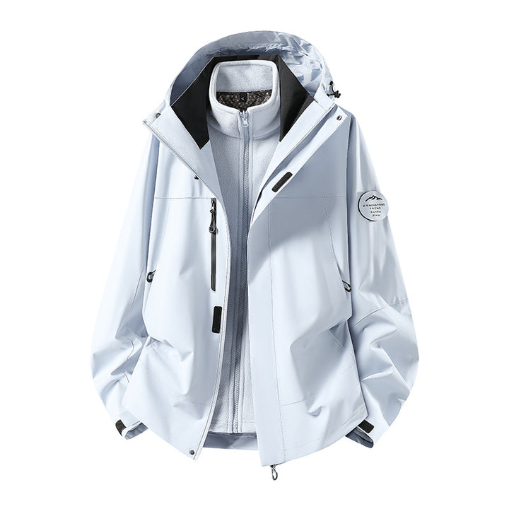 Men's two-layer softshell outdoor jacket with removable fleece lining and adjustable hood Mune Fashion
