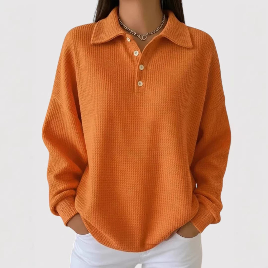 Women's Casual Waffle Sweater