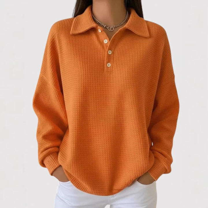 Women's Casual Waffle Sweater
