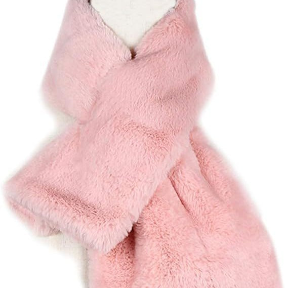 Ladies Luxurious Faux Fur Stole with Pocket Slot and Soft Thermal Lining Mune Fashion