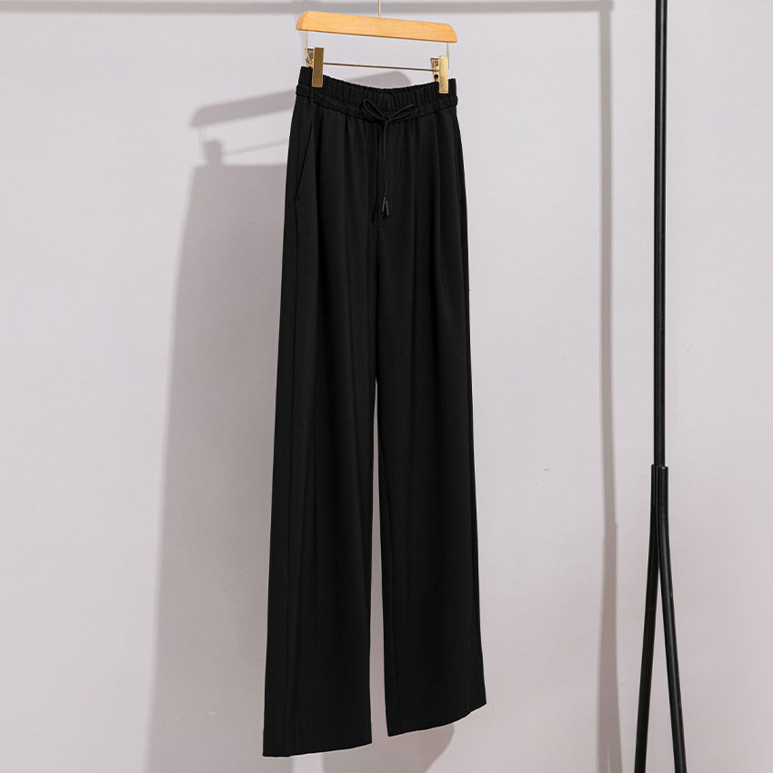 Women's wide Palazzo pants with elastic waistband and drawstring Mune Fashion