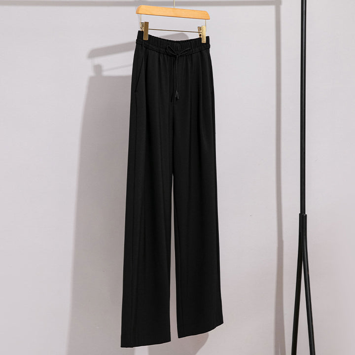 Women's wide Palazzo pants with elastic waistband and drawstring Mune Fashion