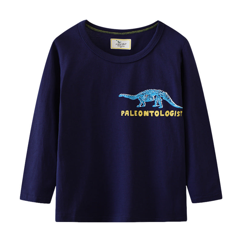 Boys Long Sleeve Shirt with Dinosaur Skeleton Design Mune Fashion
