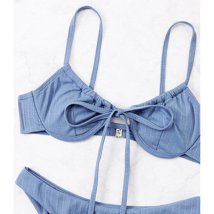 Women's ribbed bikini with adjustable straps and sophisticated lacing details Mune Fashion
