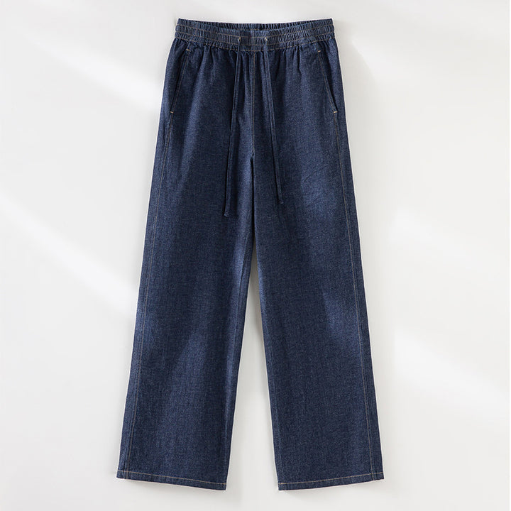 Women's wide jeans with elastic waistband and drawstring Mune Fashion