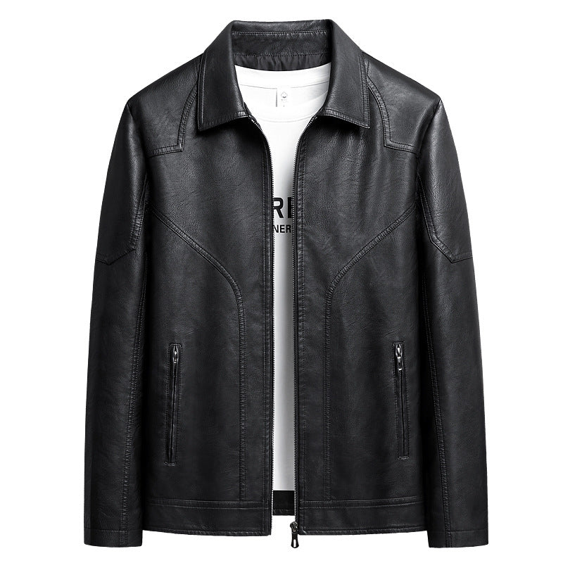 Men's Elegant Faux Leather Jacket Mune Fashion