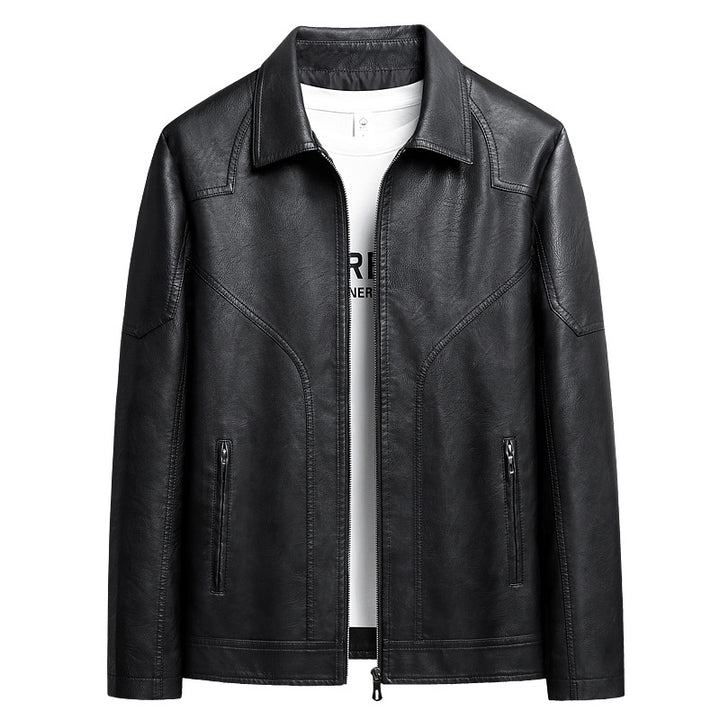 Men's Elegant Faux Leather Jacket Mune Fashion