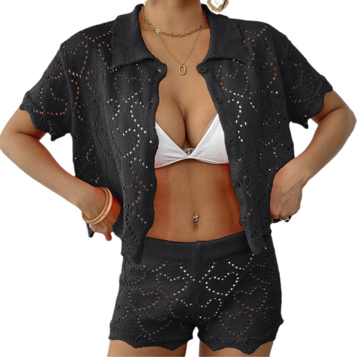 Women's airy crochet set with decorative cut-outs Mune Fashion