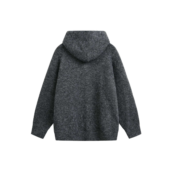 Women's Wool Blend Cape Cardigan with Hood, Button Placket and Raglan Sleeves Mune Fashion