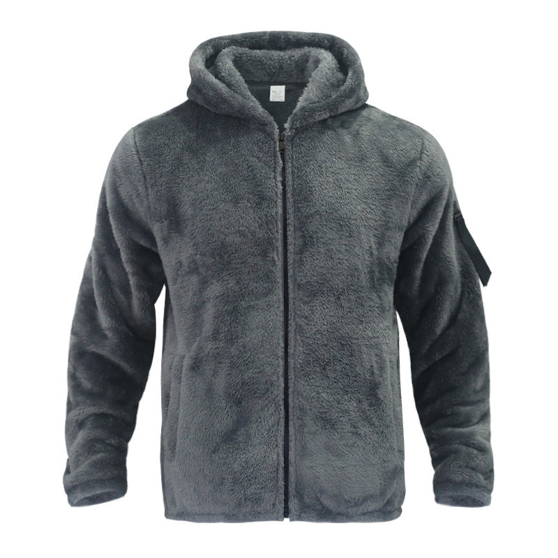 Men's Padded Fleece Hoodie with Teddy Finish, Zipper and Side Pockets Mune Fashion