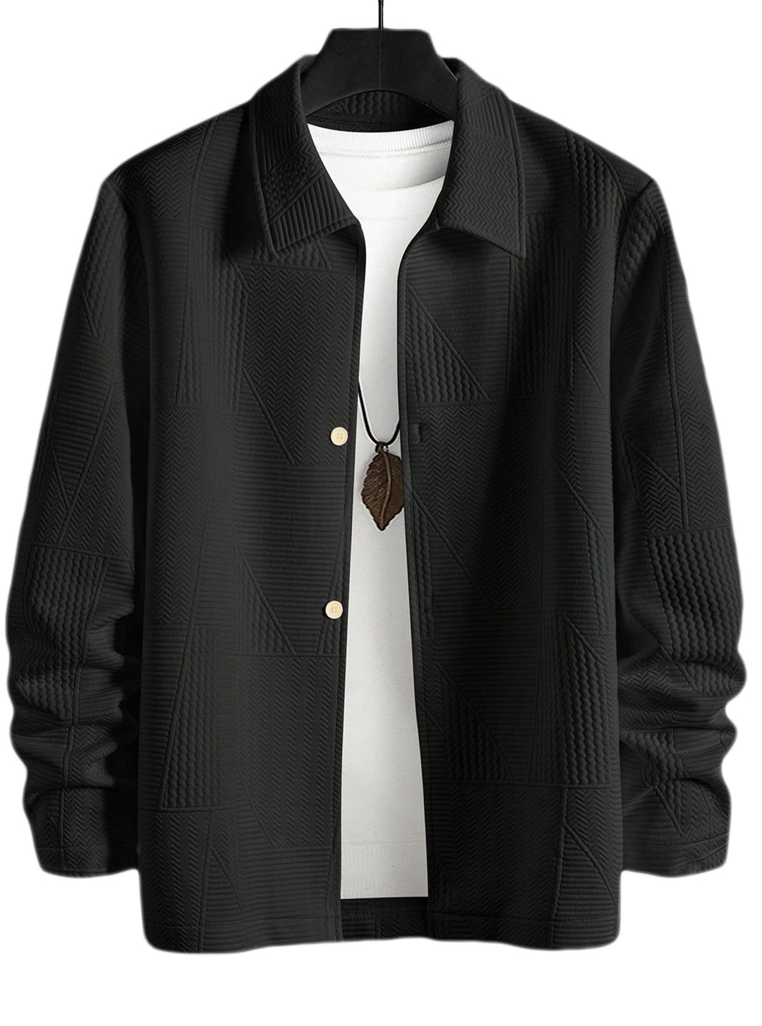 Men's structured shirt jacket in patchwork relief with shirt collar Mune Fashion