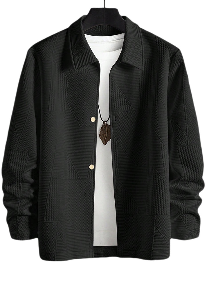 Men's structured shirt jacket in patchwork relief with shirt collar Mune Fashion