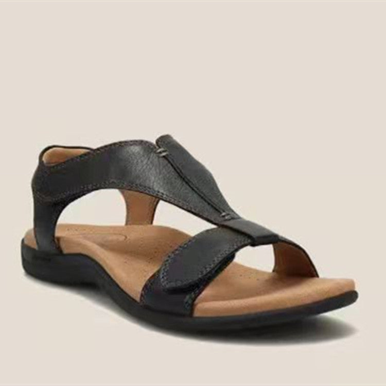 Women Comfortable Flat Sandals with Ergonomic Cork Comfort Footbed and Velcro Closure Mune Fashion
