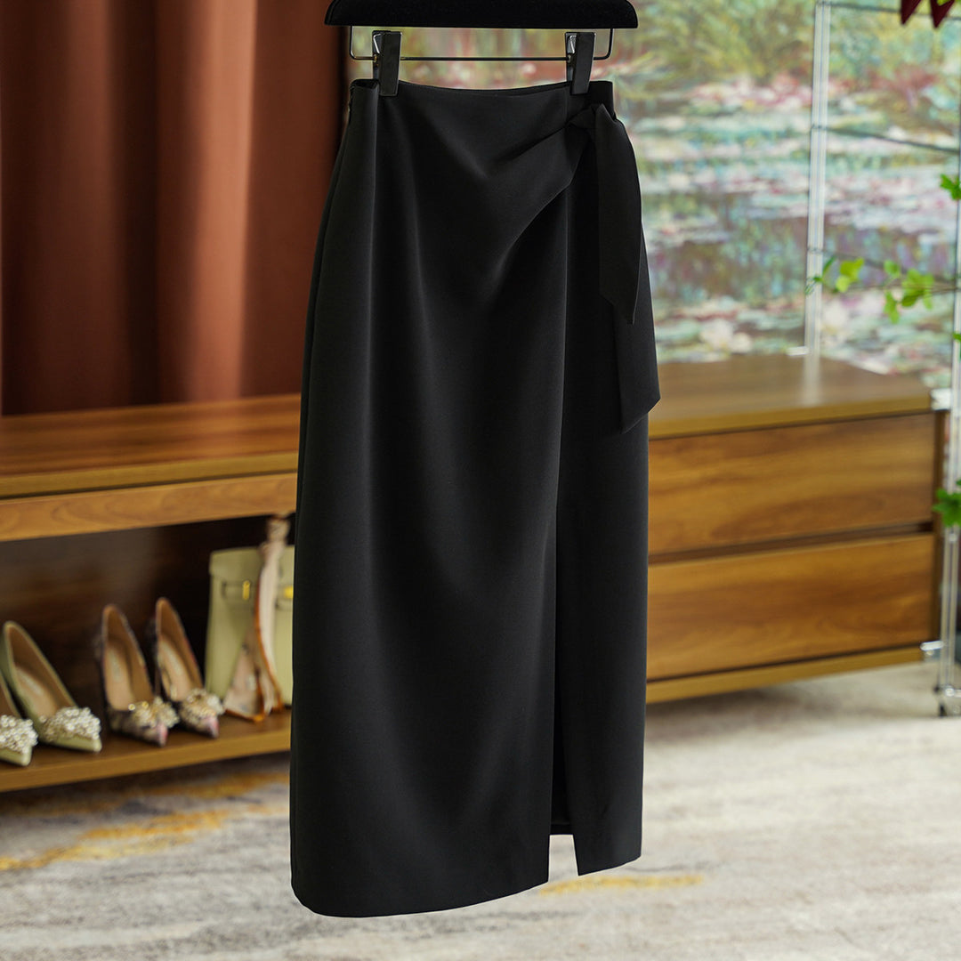 Women's Elegant Wrap Skirt with Waist Tie Mune Fashion