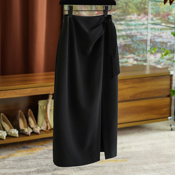 Women's Elegant Wrap Skirt with Waist Tie Mune Fashion
