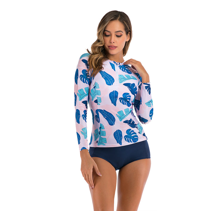 Women Long Sleeve Surf Suit with Floral Pattern Mune Fashion