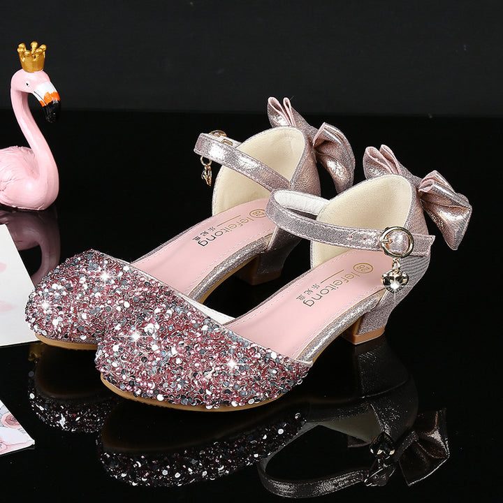 Girls Elegant Ballerina Sandals with Glitter Decoration Mune Fashion