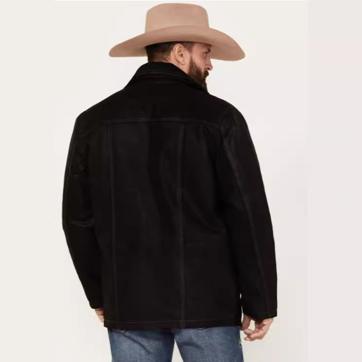 Men's pilot jacket with warming teddy lining and prominent decorative seams Mune Fashion