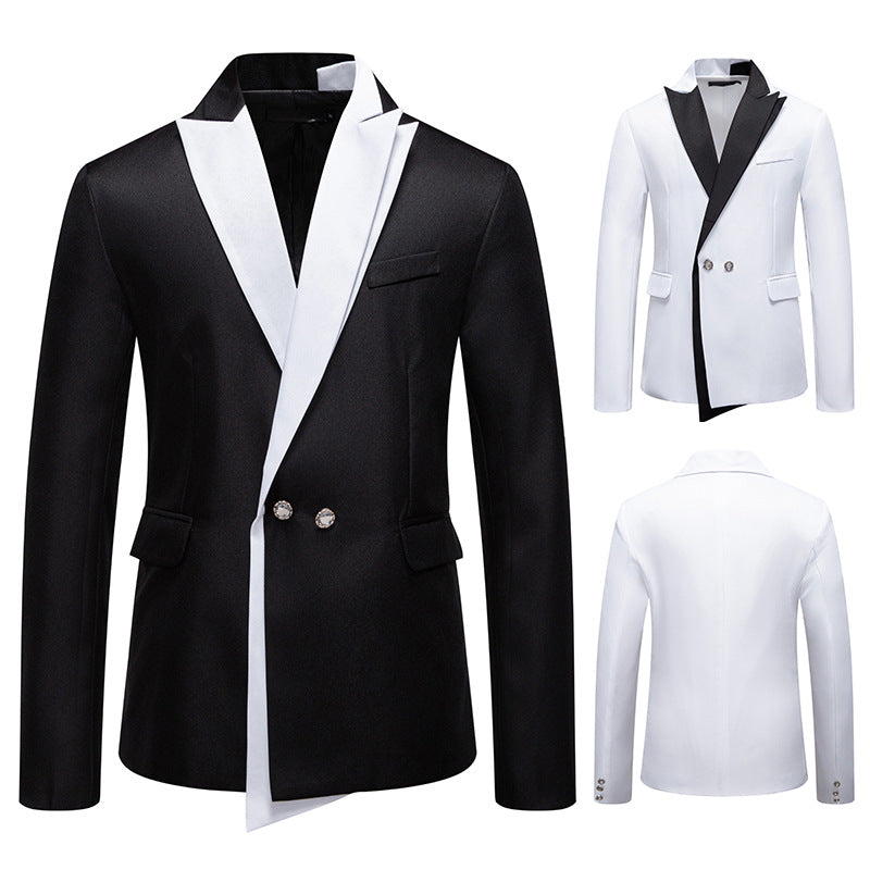 Men's Double-Breasted Tuxedo Jacket with Contrasting Shawl Collar Mune Fashion