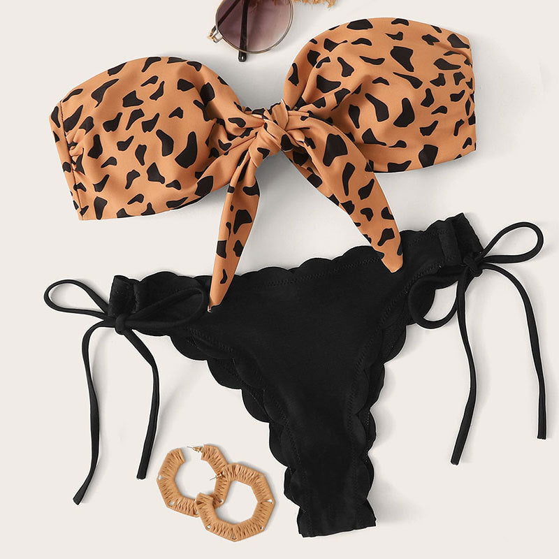 Women's bandeau bikini with fashionable knot detail Mune Fashion