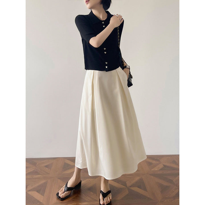 Women's Elegant and Casual Midi Blouse with Button Detail Drune