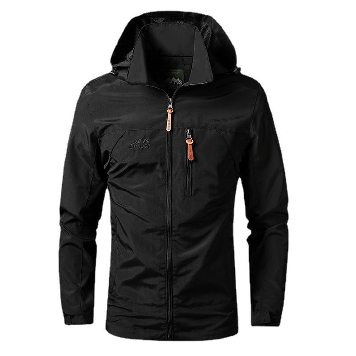 Men's lightweight water-repellent softshell jacket with hood and safety zipper Mune Fashion