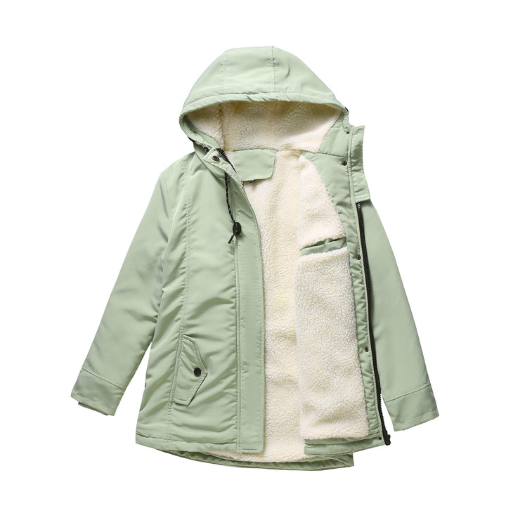 Women nan padded winter parka with teddy fleece lining and hood Mune Fashion