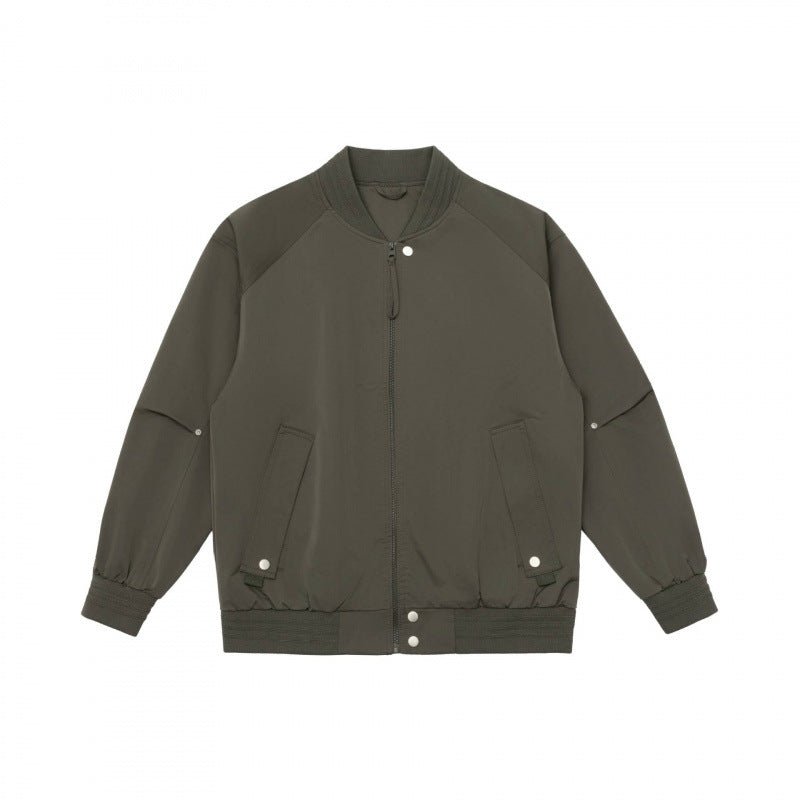 Unisex Lightweight Boxy Bomber Jacket with Raglan Sleeves and Ribbed Cuffs Mune Fashion