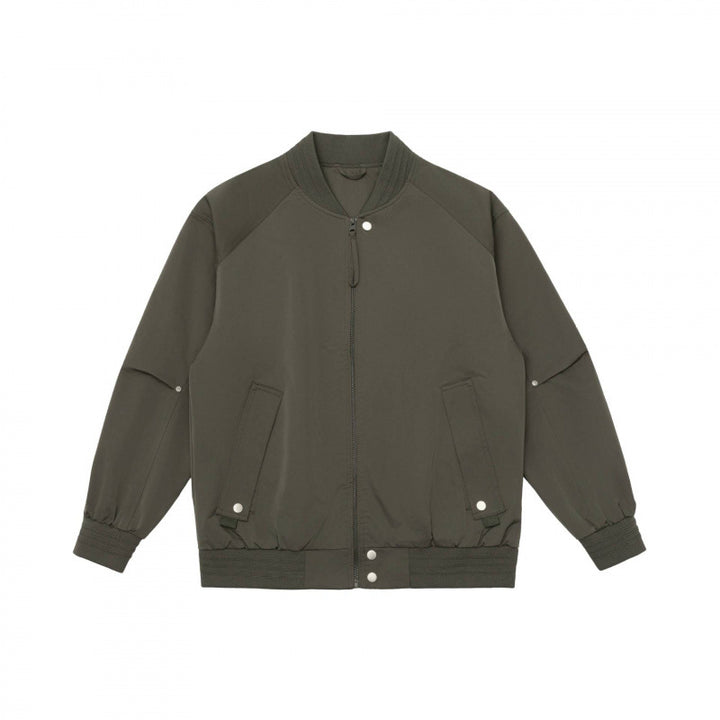 Unisex Lightweight Boxy Bomber Jacket with Raglan Sleeves and Ribbed Cuffs Mune Fashion