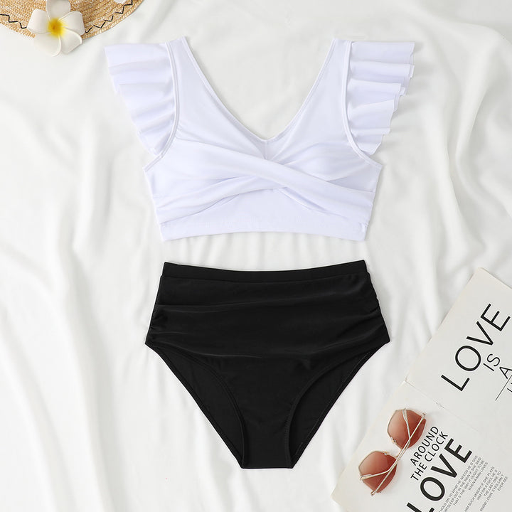 Ladies Two-Piece High-Waist Bikini Set with Ruffle Details Mune Fashion