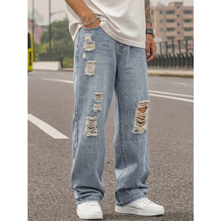 Men's Casual Loose-Fit Ripped Jeans Mune Fashion