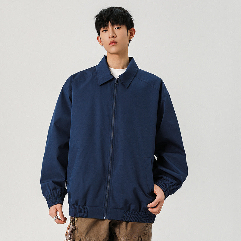 Men's Casual Transition Jacket with Zipper and Elastic Hem Mune Fashion