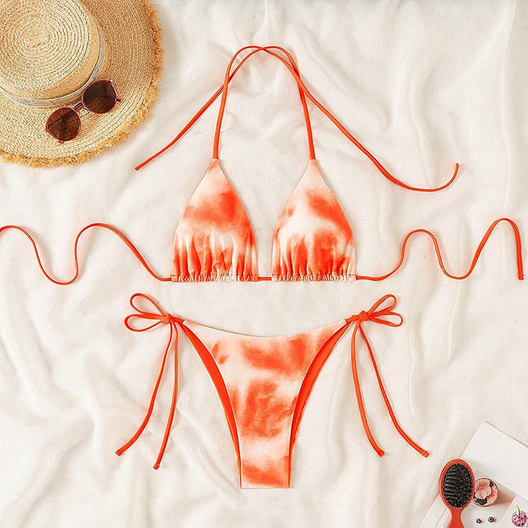 Women's Triangle Bikini with adjustable ties and sophisticated ruffle design Mune Fashion