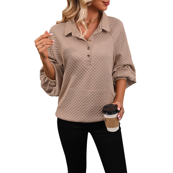Women’s Stylish Stand Collar Sweater with Buttons Mune Fashion