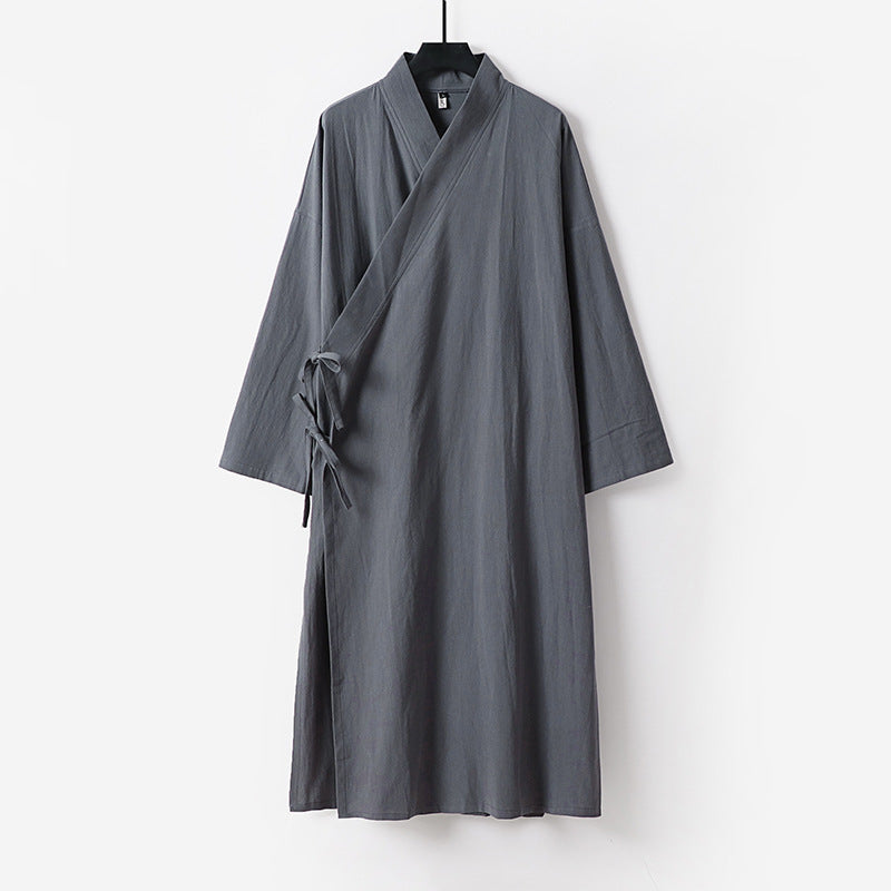 Unisex Longer Kimono Coat with Tie Belt, Loose Fit and Minimalist Silhouette Mune Fashion