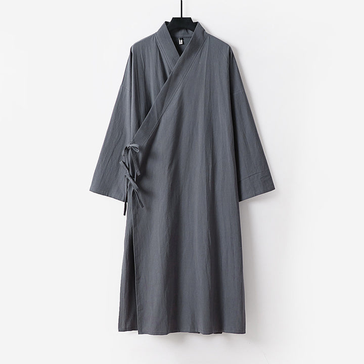 Unisex Longer Kimono Coat with Tie Belt, Loose Fit and Minimalist Silhouette Mune Fashion