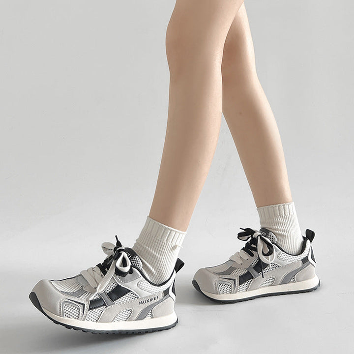 Women's Sporty Sneakers with Breathable Mesh Inserts and Non-Slip Sole Mune Fashion